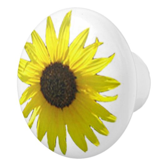 Single Big Sunflower Bloom Keramische Knop (Rechts)