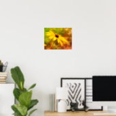 Single Black Eyed Susan Daisy Abstract Grunge Poster (Thuiskantoor)