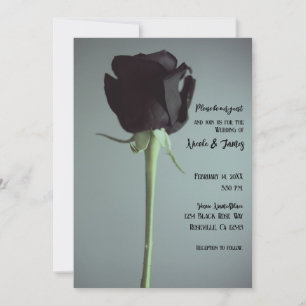 Single Black Moody Gray Romantic Elegant Wedding Kaart