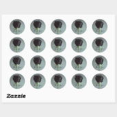 Single Black Moody Gray Romantic Elegant Wedding Ronde Sticker (Vel)