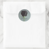 Single Black Moody Gray Romantic Elegant Wedding Ronde Sticker (Tas)