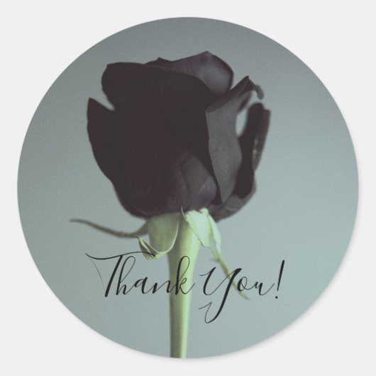 Single Black Moody Gray Romantic Elegant Wedding Ronde Sticker (Voorkant)