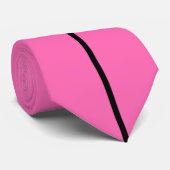Single Black Stripe op Hot Pink Stropdas (Opgerold)