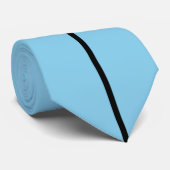 Single Black Stripe op Sky Blue Stropdas (Opgerold)