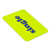 " single " blauwe letters chartreuse neon magneet (Rechterzijde)