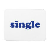 "single" blauwe letters wit magneet (Horizontaal)