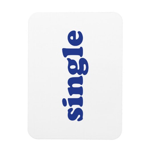 "single" blauwe letters wit magneet (Verticaal)