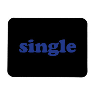 " single " blauwe letters zwarte magneet