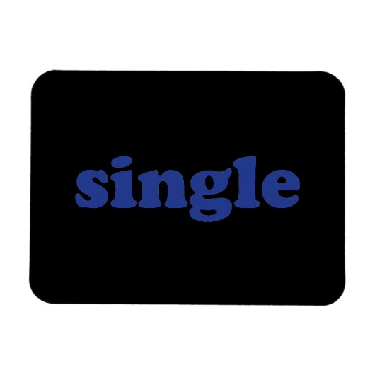 " single " blauwe letters zwarte magneet (Horizontaal)