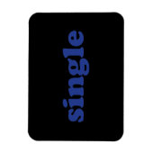 " single " blauwe letters zwarte magneet (Verticaal)
