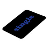 " single " blauwe letters zwarte magneet (Linkerzijde)