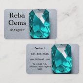 Single Blauwgroen Lucky Gem Visitekaartje (Voorkant / Achterkant)