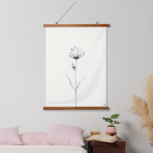 Single Bloom Line Art.Minimalistische Slaapkamerku Hangend Wandkleed (Slaapkamer)