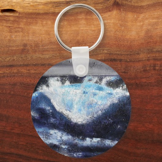 Single Blue Wave Sleutelhanger (Voorkant)