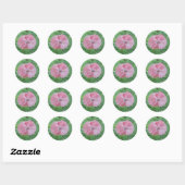 Single Bord Poppy met groene achtergrond Ronde Sticker (Vel)