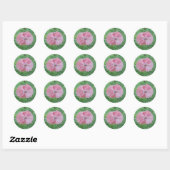 Single Bord Poppy met groene achtergrond Ronde Sticker (Vel)