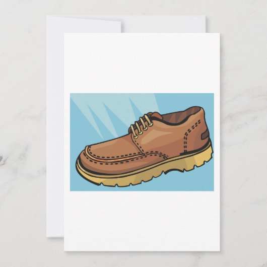 Single Brown Shoe met Laces Kaart (Voorkant)
