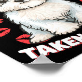 Single But Taken By My Dog Cute Funny Valentive Lo Poster (Hoek)