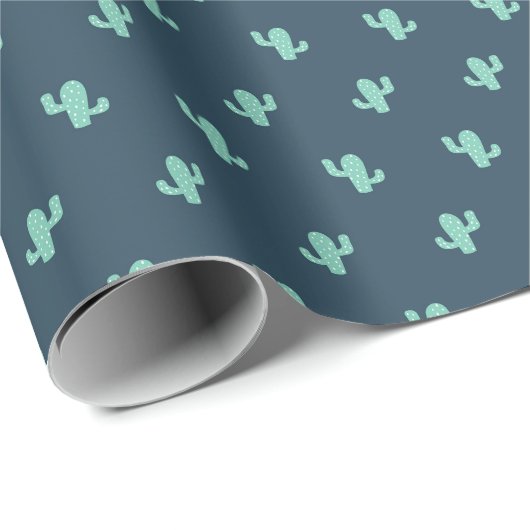 Single Cactus Pattern Cadeaupapier (Rol Hoek)