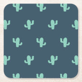 Single Cactus Pattern Kartonnen Onderzetters (Voorkant)