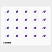Single Cap Toss Graduation Envelope Seal Ronde Sticker (Vel)