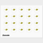 Single Cap Toss Graduation Envelope Seal Ronde Sticker (Vel)