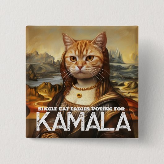 Single Cat Dames voor Kamala Button (Voorkant)