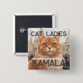 Single Cat Lady voor Kamala Button (Voorkant /achterkant)