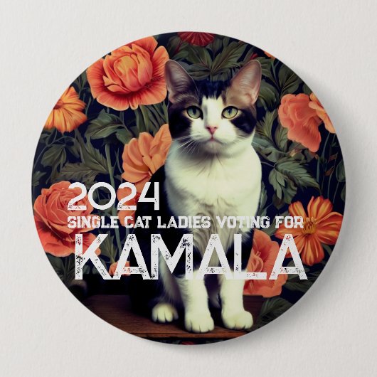 Single Cat Lady voor Kamala Button (Voorkant)