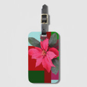 Single Christmas Pointsettia-ontwerp Bagagelabel (Voorkant (verticaal))
