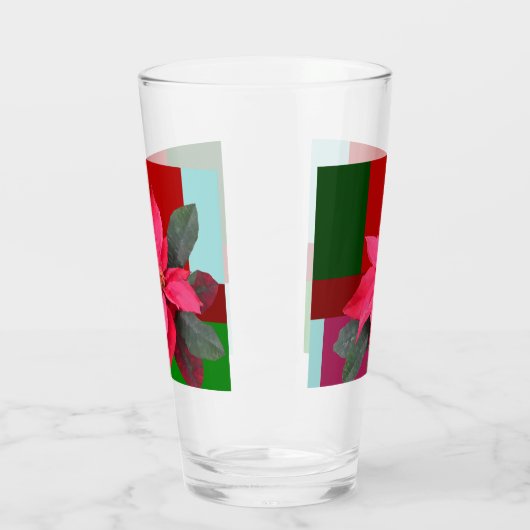 Single Christmas Pointsettia-ontwerp Glas (Links)