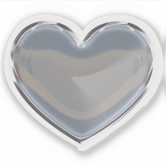 Single Chrome Heart Sticker (Voorkant)