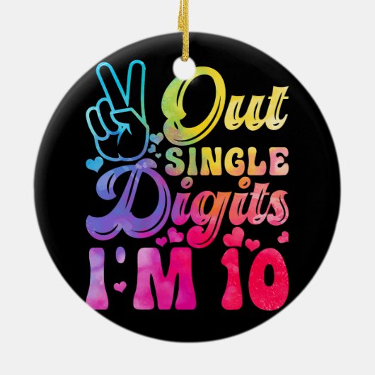 Single Cijfers I_m 10 jaar oude 10th Birth Keramisch Ornament (Achterkant)