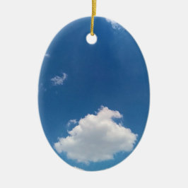 Single cloud keramisch ornament