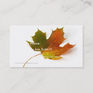 Single Colour Maple Leaf op White Background Visitekaartje