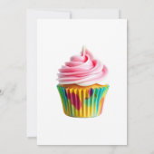 Single Cupcake with Pink and White Frosting Kaart (Achterkant)