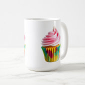 Single Cupcake with Pink and White Frosting Koffiemok (Voorkant rechts)