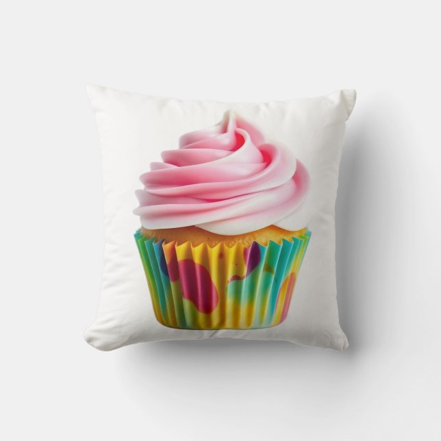 Single Cupcake with Pink and White Frosting Kussen (Voorkant)