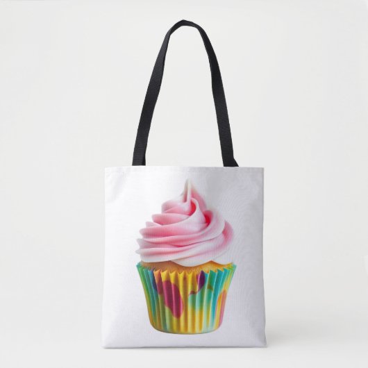 Single Cupcake with Pink and White Frosting Tote Bag (Voorkant)