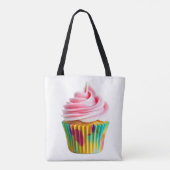 Single Cupcake with Pink and White Frosting Tote Bag (Achterkant)