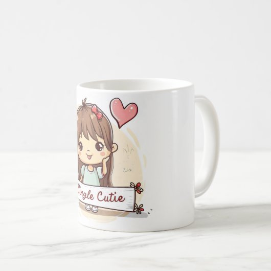 Single Cutie Schattige Meisje Koffiemok (Voorkant rechts)