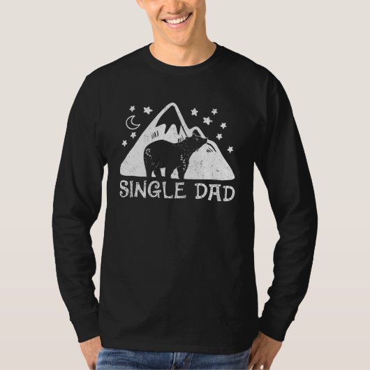 Single Dad Bear Floral Cute Mother s Father s Day T-shirt (Voorkant)