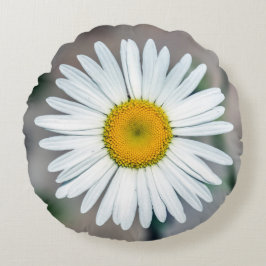 Single Daisy Flower Round Pillow Rond Kussen
