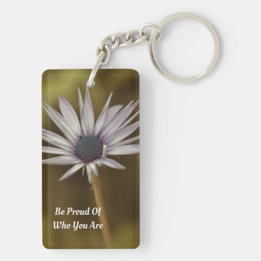 Single Daisy Standing Alone Sleutelhanger (achterkant)