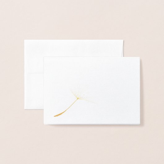 Single Dandelion Tuft Folie Kaarten (Voorkant met envelop)