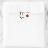Single Elegant Long Stem Red Rose - op maat gemaak Hart Sticker (Tas)