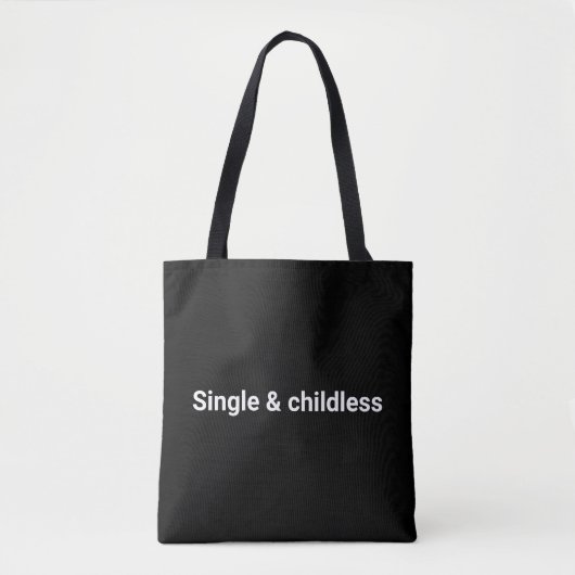 Single en kinderloze minimalistische grappige cust tote bag (Voorkant)