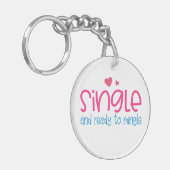 Single en klaar om Valentijn te mengen | Button Sl Sleutelhanger (Voorkant Links)