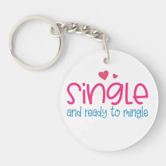 Single en klaar om Valentijn te mengen | Button Sl Sleutelhanger (Voorkant)
