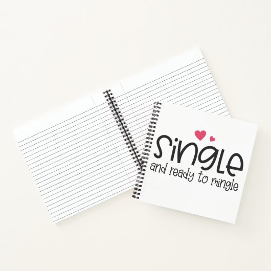 Single en klaar om Valentijn te mengen | Notitiebo Notitieboek (Binnen)